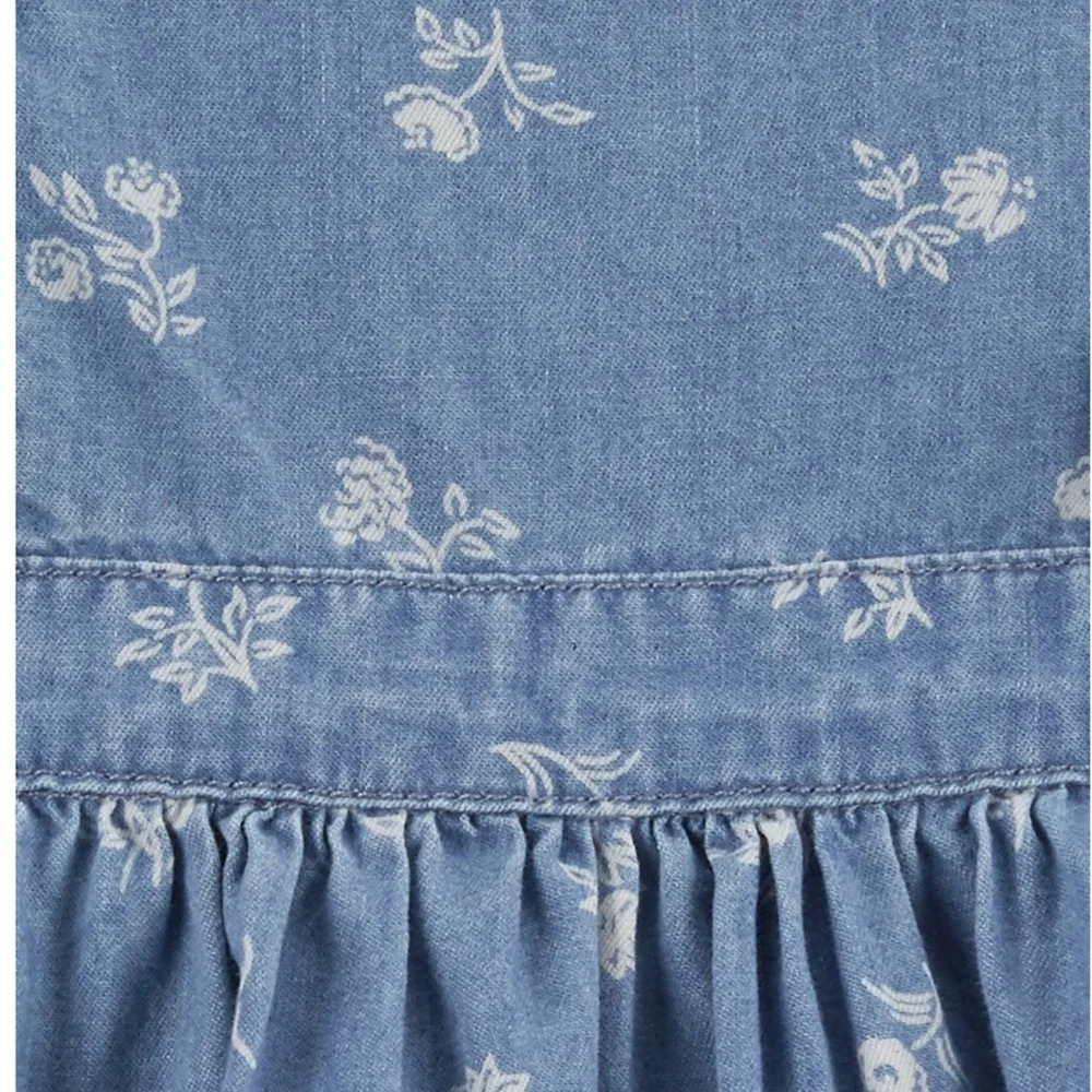 NWT  Sale‼️‼️Baby Girl OshKosh B'gosh® Floral Chambray Dress 6 MONTHS, Denim